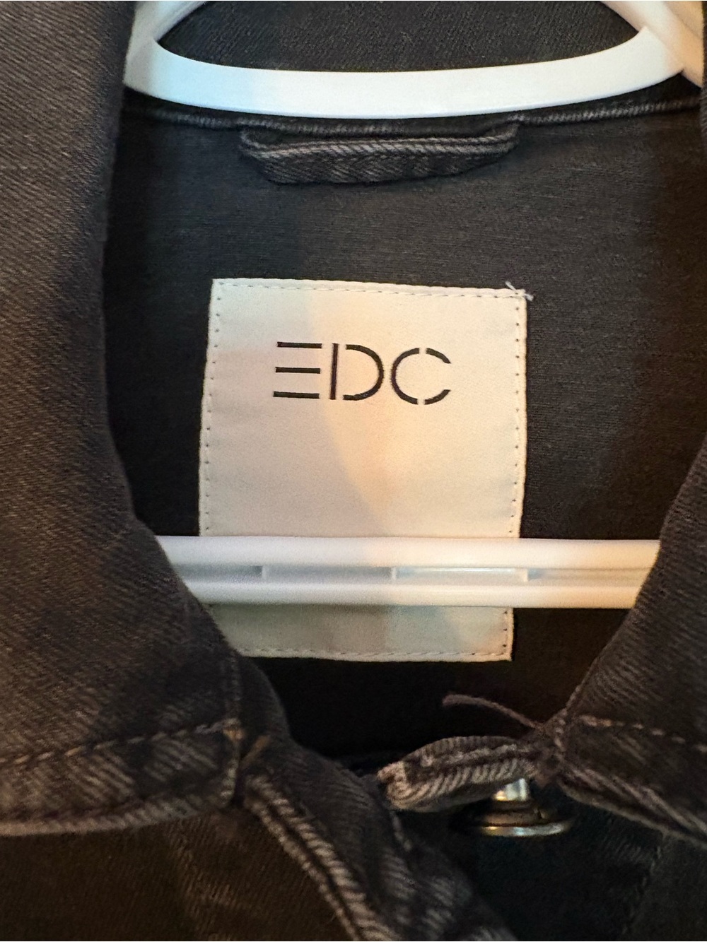 EDC Distressed Black Denim Jacket | Size S - Picture 3 of 13